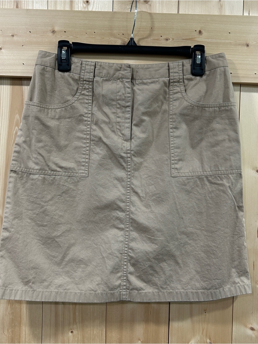 Ann Taylor Classic Khaki Utility Cargo Pencil Skirt - Minimalist Clean Girl sz10